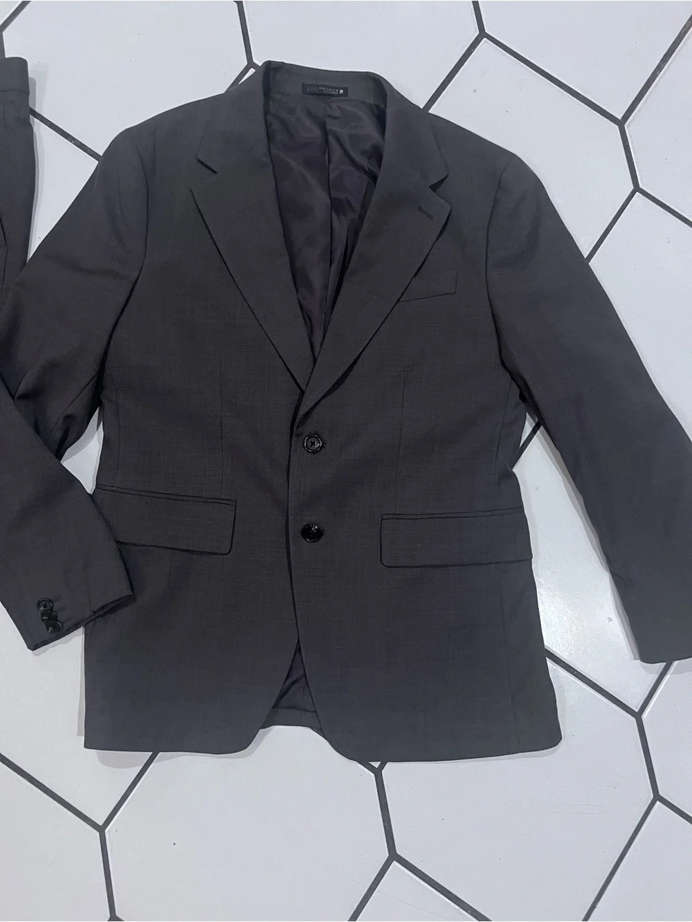 Zara Men's Brown Two-Piece Suit Jacket & Pants Size 36